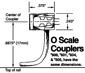 Kadee 800 O Scale Acetal Plastic Couplers w/Metal Springs -- Rust Color