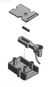 Kadee 807 On3 Scale On3 Coupler w/Draft Gear Box -- Boxcar Red 2 Pairs