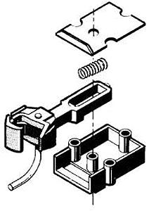 Kadee 930 G Scale Coupler w/Straight Centerset Shank In Standard Draft Gear Box -- Rust
