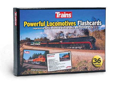 Kalmbach Publishing 83011 All Scale Powerful Locomotives Flashcards -- 36 Premium Quality 4 x 6" Cards