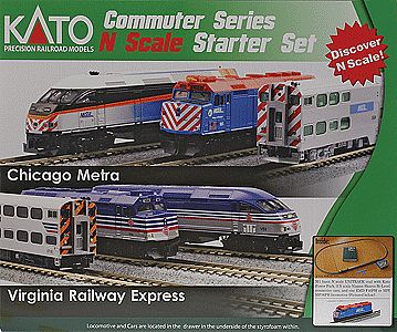 Kato 1060032 N Scale F40PH Commuter Train Starter Set -- Metra