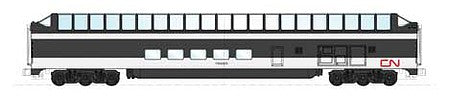 Kato 1061021 N Scale CN Transcontinental 7-Car Passenger Set with Interior Lighting - Ready to Run -- Canadian National (1960s; black, white, red; CN Noodle Logo)
