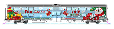 Kato 1062016 N Scale Operation North Pole Christmas Train-Only Set - Standard DC -- Metra F40PH & 3 Bi-Level Commuter Cars (2016 ONP Scheme; blue, red, green)