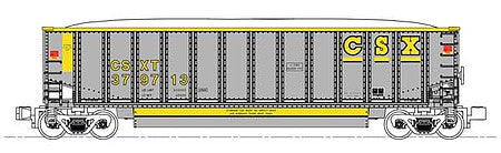 Kato 1064627 N Scale BethGon Coalporter with Load 8-Pack - Ready to Run -- CSX (gray, yellow)