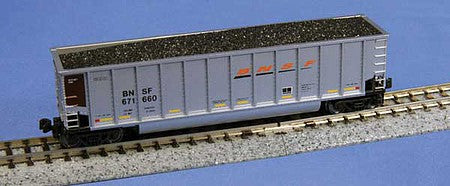 Kato 1064628 N Scale BethGon Coalporter with Load 8-Pack - Ready to Run -- BNSF Railway (silver, black, orange, Wedge Logo)