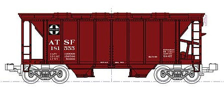 Kato 1064700 N Scale ACF 2-Bay Covered Hopper 8-Pack - Ready to Run -- 2 Each: Santa Fe; Chicago, Burlington & Quincy; Union Pacific; Chesapeake &