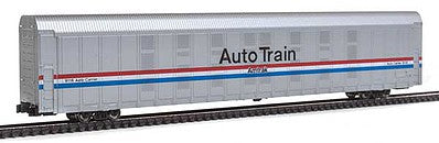Kato 1065508 N Scale Aluminum Enclosed Auto Carrier 4-Pack - Ready to Run -- Amtrak Set #2 (Phase III Auto Train, silver, Equal red, white, blue Stripes)
