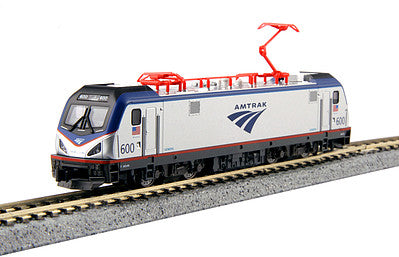Kato 1373001 N Scale Siemens ACS-64 Electric - Standard DC -- Amtrak #600 "David L. Gunn" (silver, blue, red; Travelmark Logo)