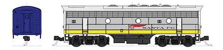 Kato 1762215 N Scale EMD F7B No Steam Generator - Standard DC -- Santa Fe (Yellow Bonnet Scheme; silver, yellow)