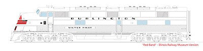 Kato 1765403 N Scale EMD E5A - Standard DC -- Chicago, Burlington & Quincy #9911A "Silver Pilot" (IRM Museum; silver, red)
