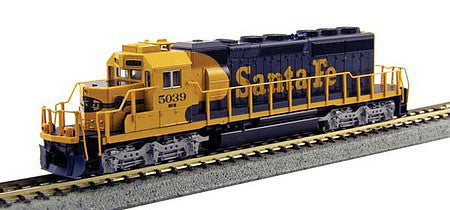 Kato 1768210 N Scale EMD SD40-2 Mid-Production - Standard DC -- Santa Fe 5088 (Warbonnet, blue, yellow)