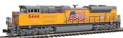 Kato 1768404 N Scale EMD SD70ACe - Standard DC -- Union Pacific #8444 (Armour Yellow, gray; Building America Logo, US Flag)