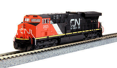 Kato 1768927 N Scale GE ES44AC GEVO - Standard DC -- Canadian National #2825 (black, red, white)