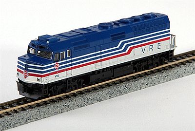 Kato 1769001 N Scale EMD F40PH Commuter Version - Standard DC -- Virginia Railway Express #V36 (blue, silver, red, Large VRE)