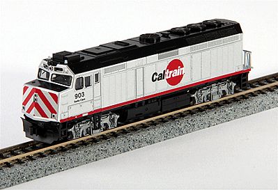 Kato 1769003 N Scale EMD F40PH Commuter Version - Standard DC -- Caltrain #903 (Red Dot Scheme; silver, red, black)