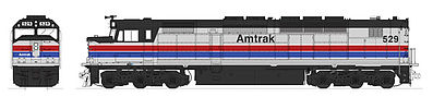 Kato 1769203 N Scale EMD SDP40F Type I - Standard DC -- Amtrak #529 (Phase II; Platinum Mist, black; Wide red & blue Stripes)