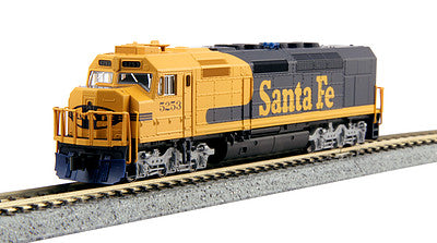 Kato 1769212 N Scale EMD SDP40F Type IVa - Standard DC -- Santa Fe #5253 (Warbonnet; blue, yellow)
