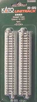 Kato 20020 N Scale Straight Roadbed Track Section - Unitrack -- 4-7/8" 12.4cm pkg(4)