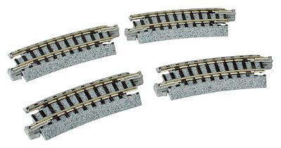 Kato 20171 N Scale Curved Track -- R216mm, 15-Degree pkg(4)