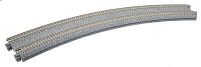 Kato 20185 N Scale Curved Double Concrete Tie Superelevated Track - Unitrack -- 18-7/8 & 17-5/8" 480 & 447mm Radius 22.5-Degree Sections pkg(2)