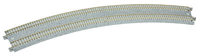 Kato 20186 N Scale Curved Double Concrete Tie Superelevated Track - Unitrack -- 18-7/8 & 17-5/8" 480 & 447mm Radius 22.5-Degree Easements, 1 Left & 1 Right