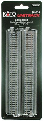 Kato 20410 N Scale Single-Track Straight Viaduct -- 7-5/16" 18.6cm pkg(2)