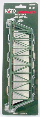 Kato 20431 N Scale Single-Truss Bridge - 248mm 9-3/4" -- Green