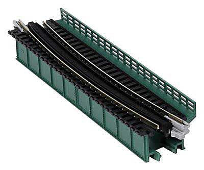 Kato 20471 N Scale Single-Track Curved Deck-Girder Bridge, Code 80 Track - Assembled - Unitrack -- 19" 481mm Radius, 15 Degrees (green)