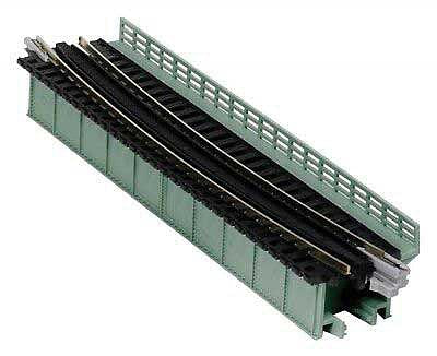 Kato 20472 N Scale Single-Track Curved Deck-Girder Bridge, Code 80 Track - Assembled - Unitrack -- 19" 481mm Radius, 15 Degrees (gray)