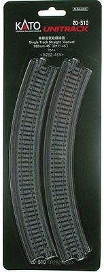 Kato 20510 N Scale Single-Track Viaduct -- Curved R282 - 45 (R 11-1/8" - 45) pkg(2)