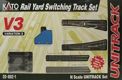 Kato 208621 N Scale Unitrack V3 Set -- Rail Yard Switching Track Starter Set