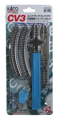 Kato 20892 N Scale CV3 Compact Semicircle Set w/Crossing & Feeder - Unitrack
