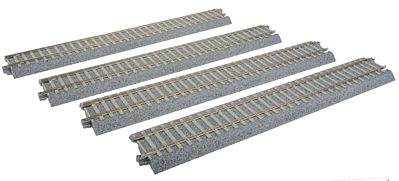 Kato 2152 HO Scale Straight Track w/Concrete Ties - Unitrack -- 9-3/4" 246mm pkg(4)