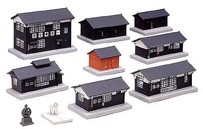 Kato 23233 N Scale Wood Station Building Set Assembled