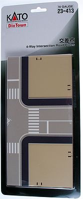 Kato 23413 N Scale Dio-Town Series Road Plates -- 4-Way Intersection