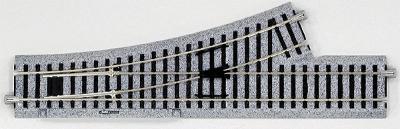 Kato 2840 HO Scale Manual Turnout - Unitrack -- Left-Hand, 9-3/4" 245mm Long, 19-1/4" 490mm Radius