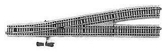 Kato 2860 HO Scale Unitrack - Powered Turnout -- #6 Left Hand - 19-3/8" 492mm; 34-1/8" 867mm Radius