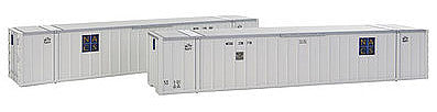 Kato 309025 HO Scale 53' Container w/Magnet 2-Pack -- NACS #236365, 238718 (white, blue)