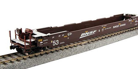 Kato 309054 HO Scale Gunderson Maxi IV 3-Unit Well Car - Ready to Run -- Burlington Northern & Santa Fe #253411 (Boxcar Red, Wedge Logo)