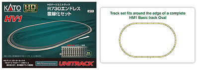 Kato 3111 HO Scale Unitrack HV1 Oval Set -- 28-3/4" 73cm Radius Curves (Outer Loop for HM1 Set #381-3104)