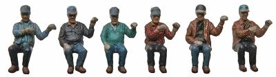 Kato 31610 HO Scale Seated Engine Crew -- Late 1950s to Present pkg(6)