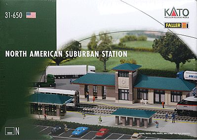 Kato 31650 N Scale North American Suburban Station -- Kit - 9-11/16 x 3" 24.6 x 7.6cm