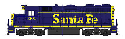 Kato 373022 HO Scale EMD GP35 Phase Ia - Standard DC -- Atchison, Topeka & Santa Fe #3305 (blue, yellow)