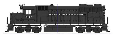 Kato 373024 HO Scale EMD GP35 Phase Ia - Standard DC -- New York Central #6126 (black, white)