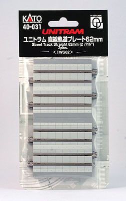 Kato 40031 N Scale Unitram Street Track w/Streetcar Rails & Roadway -- Straight 2-7/16" 6.2cm pkg(2)