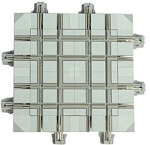 Kato 40300 N Scale Unitram Street Track w/Streetcar Rails & Roadway -- 90-Degree Crossing 2-7/16" 6.2cm pkg(2)