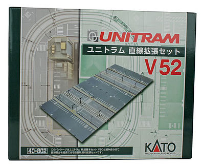 Kato 40802 N Scale UNITRAM Street Track Set -- V52 Double-Wide Straight Track Expansion Set
