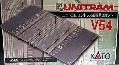 Kato 40804 N Scale UNITRAM Street Track Set -- V54 Street Track Straight Track Extension