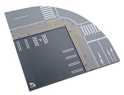 Kato 41100 N Scale Unitram Street Track Roadway Accessory -- Quarter Circle (45-Degree) Inner Road/Street Plate
