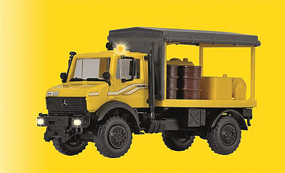 Kibri 10770 HO Scale Unimog Track Lubrication Truck w/Working Lights - Kit -- Yellow